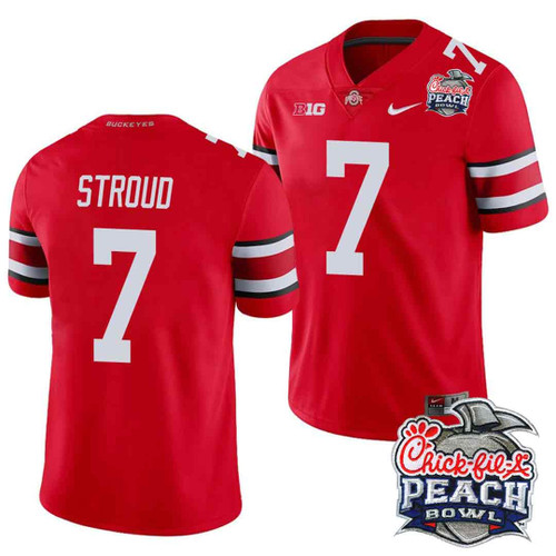 Men's Ohio State Buckeyes Players Jersey - Peach Bowl Patch