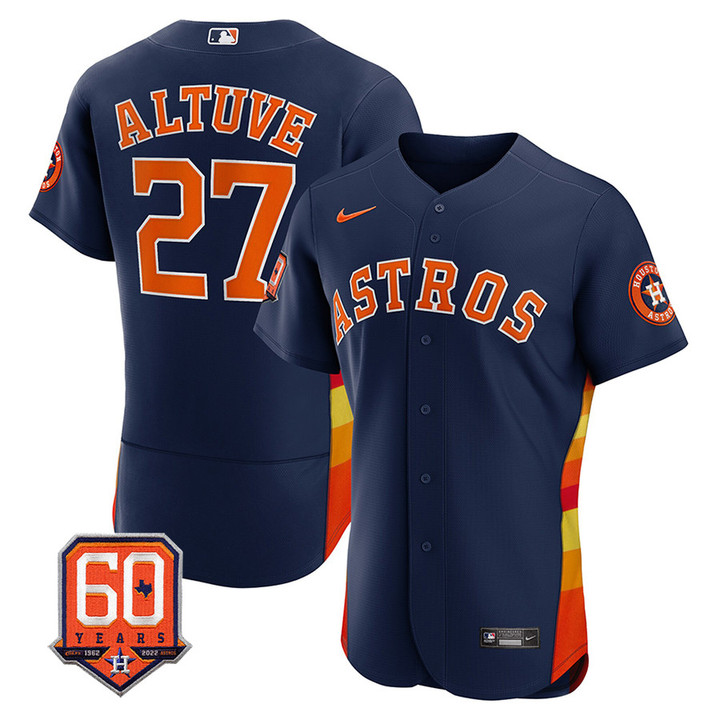 Men's Jose Altuve 60th Anniversary Patch Jersey - All Stitched