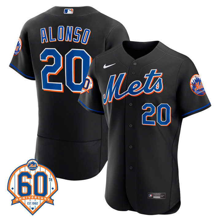Men's #20 Pete Alonso 60th Anniversary Patch Jersey - All Stitched
