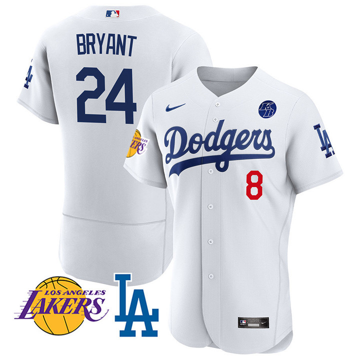 LA Dodgers #8/24 Kobe Bryant Stitched Jersey - Lakers/Dodgers Patch