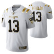 New England Patriots Nelson Agholor 13 2021 NFL Golden Edition White Jersey Gift For Patriots Fans