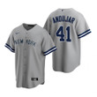 Mens New York Yankees #41 Miguel Andujar 2020 Road Gray Jersey Gift For Yankees Fans