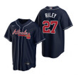 Mens Atlanta Braves #27 Austin Riley 2020 Alternate Navy Jersey Gift For Braves Fans