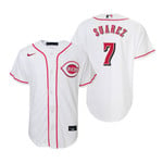 Youth Cincinnati Reds #7 Eugenio Suarez Collection 2020 Alternate White Jersey Gift For Reds Fans