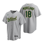 Mens Athletics #18 Mitch Moreland Gray Road Jersey Gift For Athletics Fans