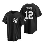 Mens New York Yankees #12 Rougned Odor 2020 Fashion Black Jersey Gift For Yankees Fans