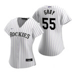 Womens Colorado Rockies #55 Jon Gray 2020 White Jersey Gift For Rockies Fans
