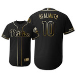Philadelphia Phillies #10 J.T. Realmuto Mlb 2019 Golden Edition Black Jersey Gift For Phillies Fans