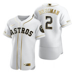 Houston Astros #2 Alex Bregman Mlb Golden Edition White Jersey Gift For Astros Fans