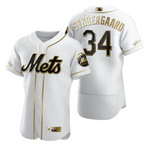 New York Mets #34 Noah Syndergaard Mlb Golden Edition White Jersey Gift For Mets Fans