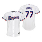 Youth Texas Rangers #77 Andy Ibanez 2020 White Jersey Gift For Rangers Fans