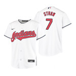 Youth Cleveland Baseball #7 Myles Straw 2020 Alternate White Jersey Gift For Cleveland Baseball Fans