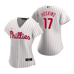 Womens Philadelphia Phillies #17 Rhys Hoskins 2020 White Jersey Gift For Phillies Fans