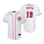 Youth Cincinnati Reds #19 Joey Votto Collection 2020 Alternate White Jersey Gift For Reds Fans