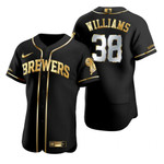 Milwaukee Brewers #38 Devin Williams Mlb Golden Edition Black Jersey Gift For Brewers Fans