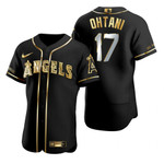 Los Angeles Angels #17 Shohei Ohtani Mlb Golden Edition Black Jersey Gift For Angels Fans