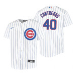 Youth Chicago Cubs #40 Wilson Contrera 2020 White Jersey Gift For Cubs Fans