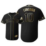 San Francisco Giants #10 Evan Longoria Mlb 2019 Golden Edition Black Jersey Gift For Giants Fans