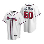 Mens Atlanta Braves #50 Charlie Morton 2020 Alternate White Jersey Gift For Braves Fans