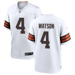 Cleveland Browns Deshaun Watson 4 NFL White Home Game Jersey Gift For Browns Fans