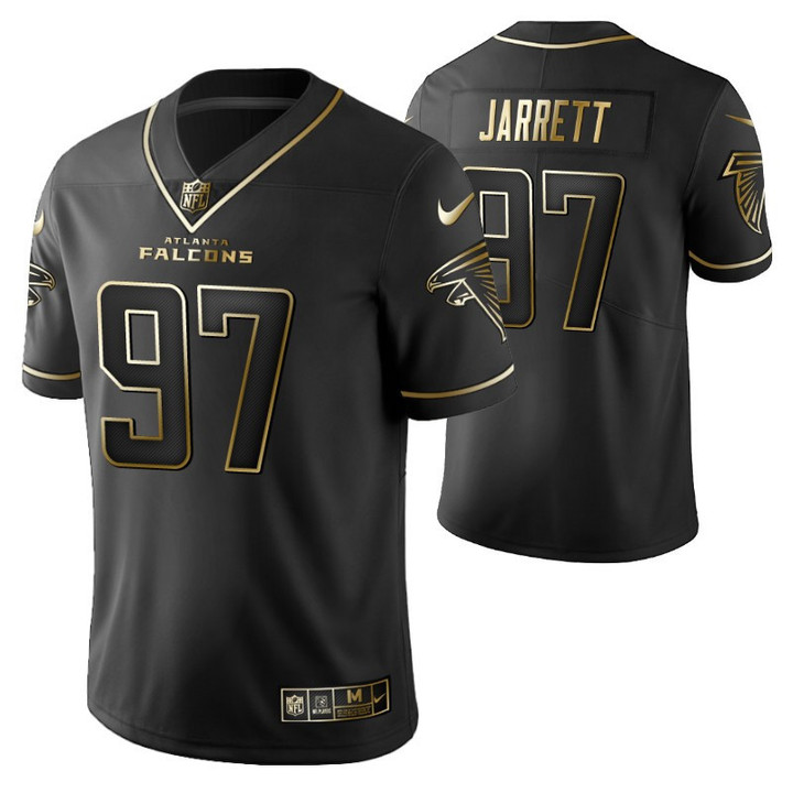 Atlanta Falcons Grady Jarrett 97 2021 NFL Golden Edition Black Jersey Gift For Falcons Fans