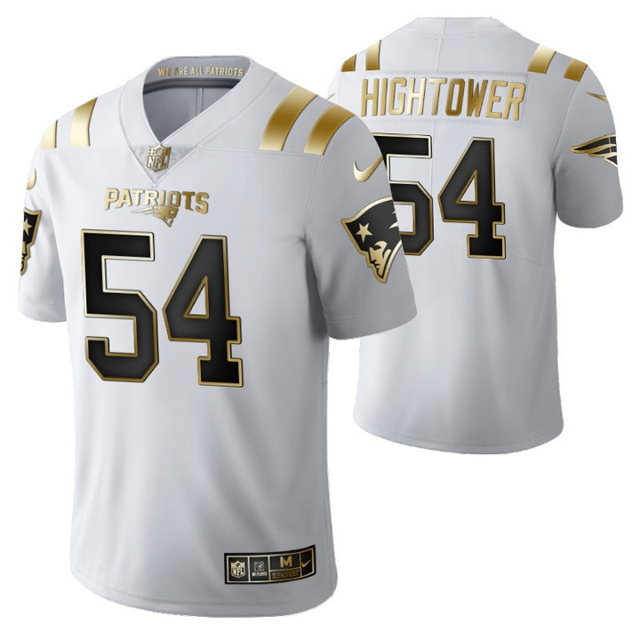 New England Patriots Dont'a Hightower 54 2021 NFL Golden Edition White Jersey Gift For Patriots Fans