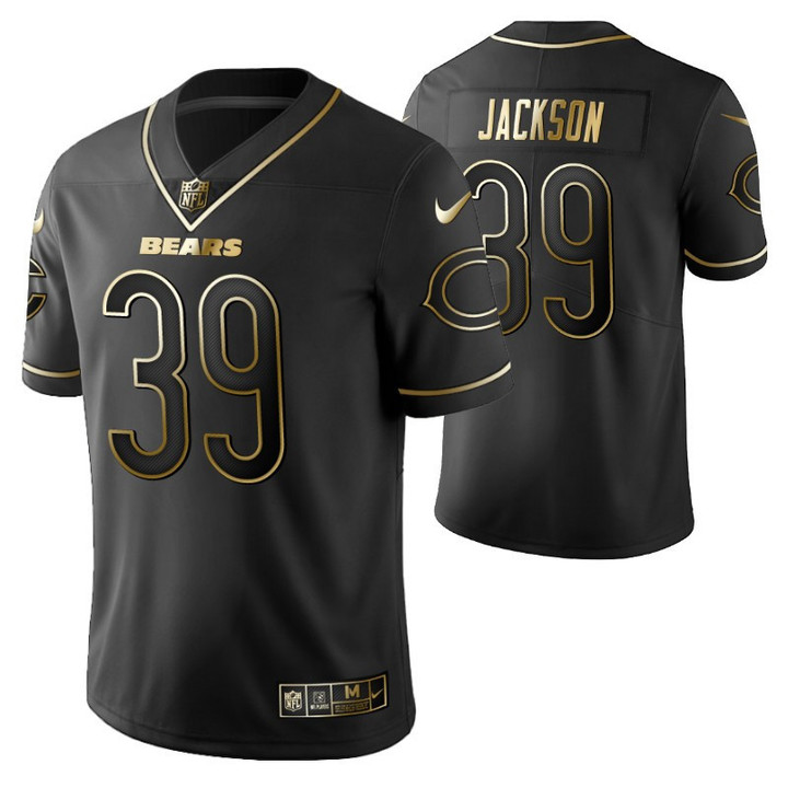 Chicago Bears Eddie Jackson 39 2021 NFL Golden Edition Black Jersey Gift For Bears Fans