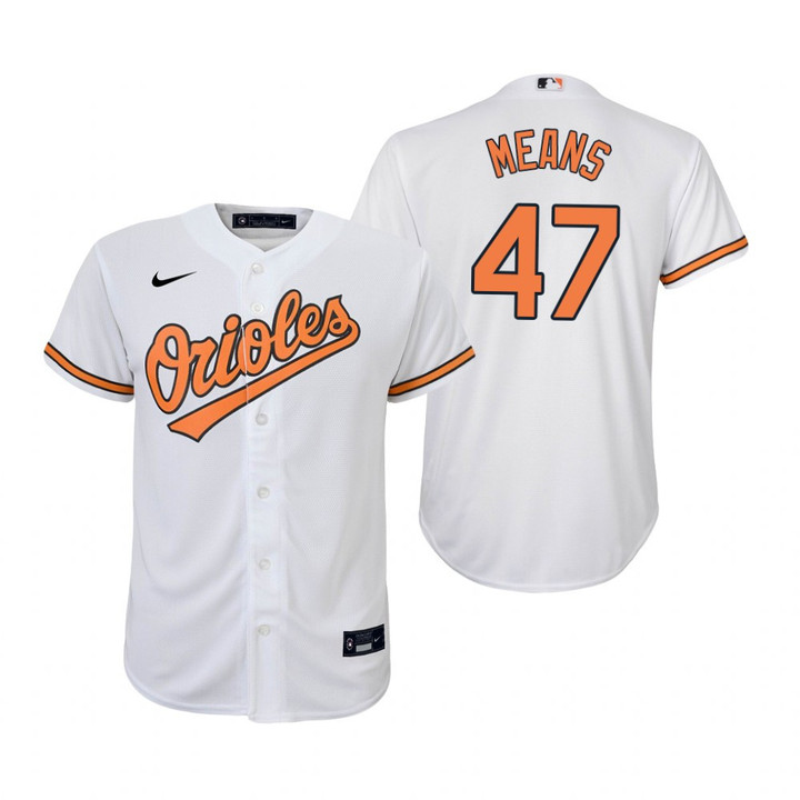 Youth Baltimore Orioles #47 John Means 2020 Alternate White Jersey Gift For Orioles Fans