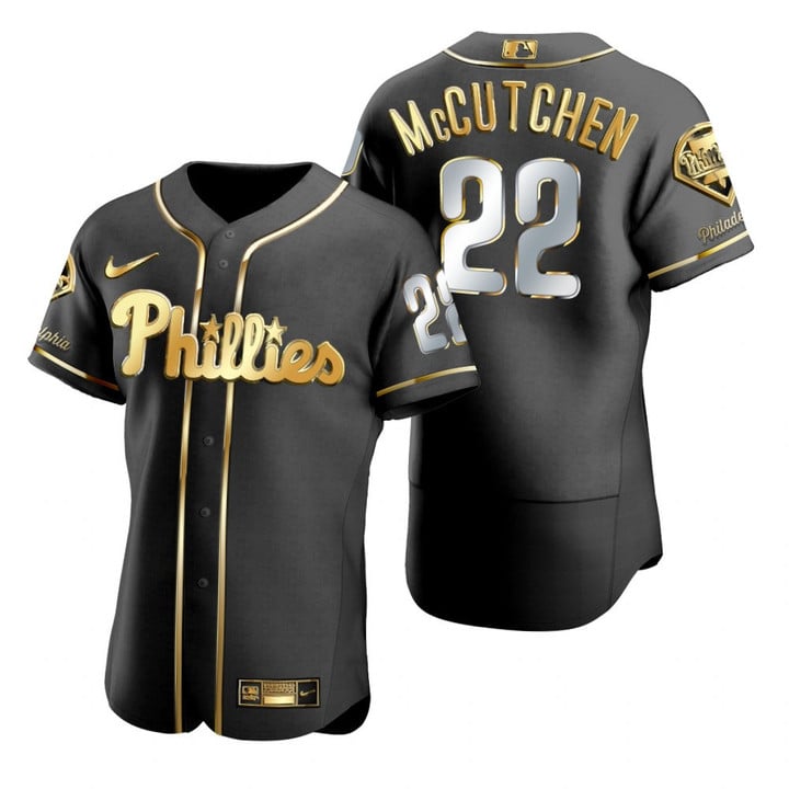 Philadelphia Phillies #22 Andrew Mccutchen Mlb Golden Edition Black Jersey Gift For Phillies Fans