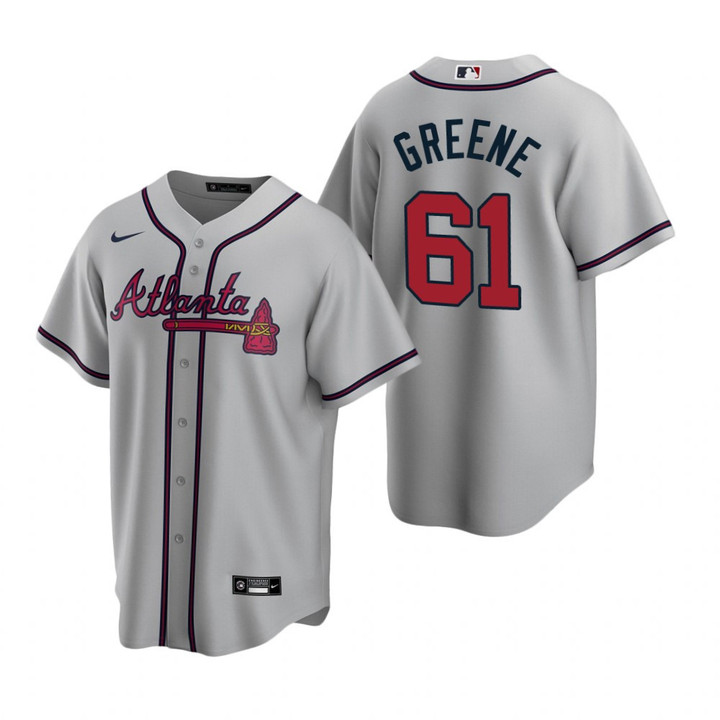 Mens Atlanta Braves #61 Shane Greene 2020 Alternate Gray Jersey Gift For Braves Fans
