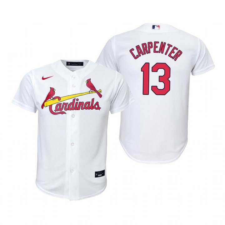Youth St Louis Cardinals #13 Matt Carpenter 2020 Home White Jersey Gift For Cardinals Fans