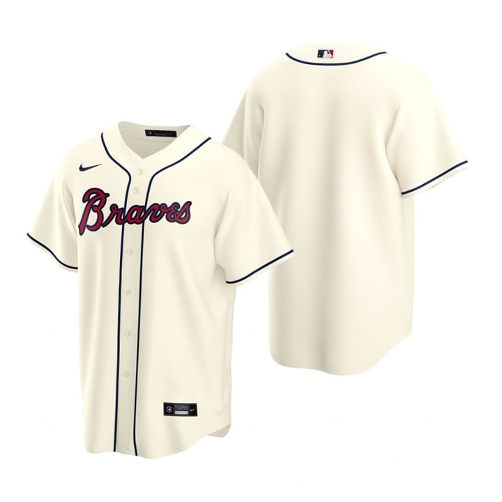 Mens Atlanta Braves Mlb Team 2020 Alternate Cream Jersey Gift For Braves Fans Baseball Fans