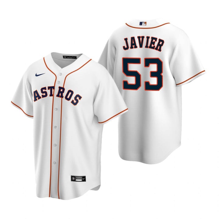 Mens Houston Astros #53 Cristian Javier 2020 Home White Jersey Gift For Astros Fans