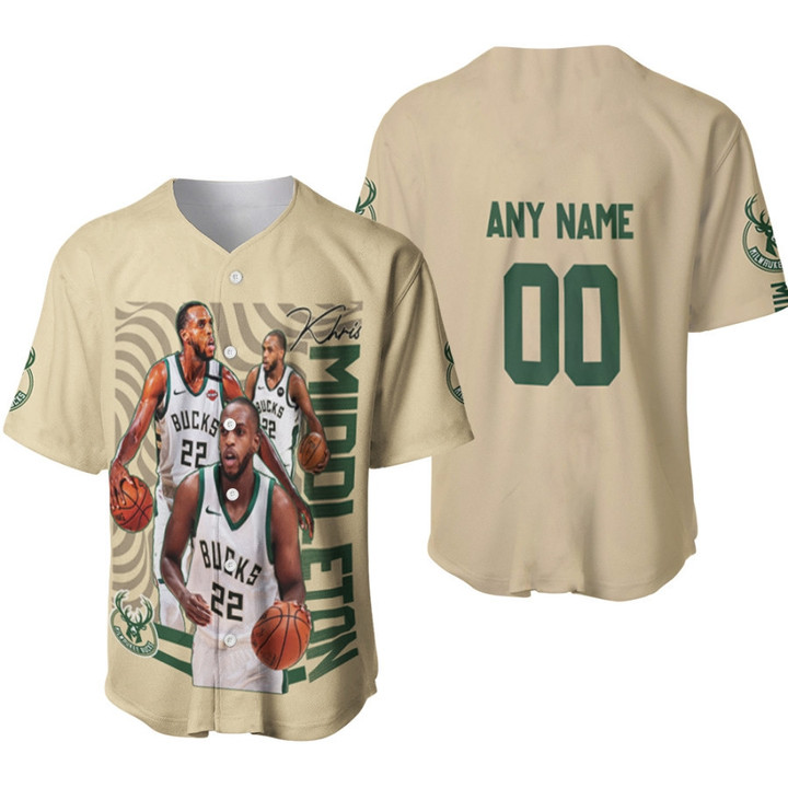 Milwaukee Bucks Khris Middleton 00 Any Name 3D Allover Designed Style Gift With Custom Name Number For Bucks Fans