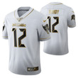 Tampa Bay Buccaneers Tom Brady 12 2021 NFL Golden Edition White Jersey Gift For Buccaneers Fans