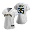 Women'S Brewers #35 Brent Suter White 2020 Alternate Jersey Gift For Brewers Fan