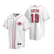 Mens Cincinnati Reds #19 Joey Votto Home White Jersey Gift For Reds Fans