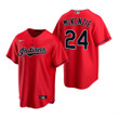 Mens Cleveland Baseball #24 Triston Mckenzie 2020 Alternate Red Jersey Gift For Cleveland Baseball Fans