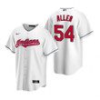 Mens Cleveland Baseball #54 Logan Allen 2020 Home White Jersey Gift For Cleveland Baseball Fans