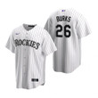 Mens Colorado Rockies #26 Ellis Burks Retired Player White Jersey Gift For Rockies Fans
