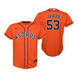 Youth Houston Astros #53 Cristian Javier 2020 Orange Jersey Gift For Astros Fans
