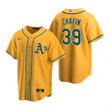 Mens Oakland Athletics #39 Andrew Chafin 2020 Alternate Gold Jersey Gift For Athletics Fans