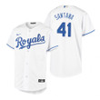 Youth Kansas City Royals #41 Carlos Santana Collection 2020 Alternate White Jersey Gift For Royals Fans