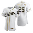 Oakland Athletics #25 Stephen Piscotty Mlb Golden Edition White Jersey Gift For Athletics Fans