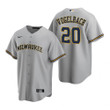 Mens Milwaukee Brewers #20 Daniel Vogelbach 2020 Alternate Gray Jersey Gift For Brewers Fans