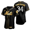 New York Mets #34 Noah Syndergaard Mlb Golden Edition Black Jersey Gift For Mets Fans