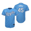 Youth Kansas City Royals #45 Kyle Zimmer Collection 2020 Alternate Light Blue Jersey Gift For Royals Fans