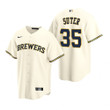 Mens Milwaukee Brewers #35 Brent Suter 2020 Alternate Cream Jersey Gift For Brewers Fans