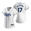 Womens Tampa Bay Rays #17 Austin Meadows 2020 White Jersey Gift For Rays Fans