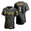 Atlanta Braves #1 Ozzie Albies Mlb Golden Edition Black Jersey Gift For Braves Fans